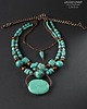 naszyjniki - inne Turkusowy naszyjnik w stylu boho unikat handmade 5