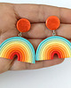 kolczyki z masy plastycznej Kolorowe kolczyki retro tęcza 2