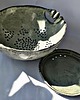 miski i misy Ceramiczny durszlak z podstawką -szaro-zielony rytuał codzienności 3