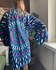 sukienki mini damskie Granatowe kimono w pióra 1