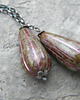 kolczyki wire wrapping Antyczne krople  na łańcuszku - kolczyki 2
