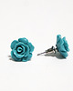 kolczyki - inne Kolczyki - Turkusowa róża 12 mm - koral 1