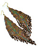 kolczyki szklane Foghar, brązowo-zielone "indiańskie" kolczyki, beading 2