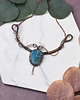 kolie Miedziany naszyjnik wire wrapping z turkusem #488 2
