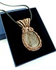 wisiory Wisiorek z obsydianem  wire wrapping 3