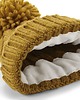 czapki damskie Czapka beanie w warkoczowy splot musztardowa 1
