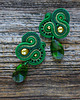 kolczyki soutache Zielono złote  kolczyki soutache 1