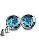 kolczyki szklane Blue flower kolczyki wkrętki na romantyczną randkę 2