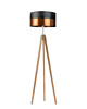 lampy podłogowe Piękna lampa podłogowa do salonu na trójnogu drewnianym HAITI GLAM 8