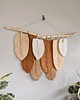 makramy Makrama Ikar  L, plecione beżowe pióra liście, dekoracja w stylu boho 3