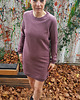 sukienki midi damskie SLOGAN Rose plum melange sukienka damska 2