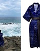 szlafroki damskie KIMONO granatowe / szlafrok / sukienka, granatowy wzór OCEAN 100% wiskoza 6