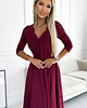 sukienki maxi damskie 309-9 AMBER elegancka koronkowa długa suknia BORDOWA 1