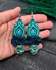 kolczyki soutache Kolczyki sutasz boho z kwiatami turkusowo zielone eleganckie Arcadia 1