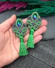 kolczyki soutache Kolczyki sutasz z chwostami zielone kolorowe długie na wiosnę Cosima 1