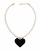 wisiory Naszyjnik PEARL HEART x Bardzo czarny 1