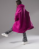 płaszcze damskie Płaszcz longline hoodie oversize fuksja 1