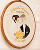 Ślub - inne Haft ślubny w tamborku 20 cm, indywidualna pamiątka ślubna, rocznicowa 49 5