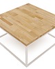 stoliki kawowe Stolik kawowy drewno dąb stal Cermis 80cm x 80cm biały 4