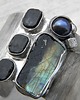 bransoletki wire wrapping Surowy labradoryt z perłą    - BRANSOLETA MANKIET - CUFF 5
