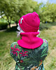 czapki damskie Czapka beanie z bawełny logo kolorowe Malina 3