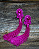 kolczyki soutache Fuksja- kolczyki sutasz z chwostami 4