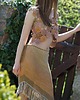 spódnice midi Asymetryczna karmelowa spódnica z frędzlami z bawełny farbowanej naturalnie 2