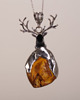 wisiory Wisiorek srebrny jeleń z bursztynem bałtyckim 1