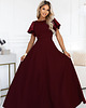 sukienki maxi damskie 694-3 MIRELLA Elegancka rozkloszowana sukienka maxi z cekinami - bordo 3