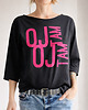 t-shirt damskie Oj tam Długi czarny Oversize 1