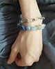 bransoletki z kamieni naturalnych Bransoletka RAW z grubym łańcuchem, kryształ, angelit, lapis lazuli 1