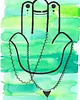 grafiki i ilustracje Karta Zielona Chamsa, akwarela 1