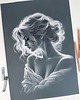 grafiki i ilustracje Rysunek suchą pastelą Ubrana w światło" 2