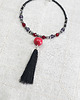 kolie Naszyjnik Choker z Czerwoną Kulą i Czarnym Chwostem - 7102 1