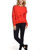 bluza bez kaptura damska Bluza z falbanką-czerwona(M-331) 1