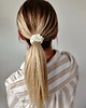 gumki do włosów Gumka jedwabna, scrunchie, biały lotos MINI 3