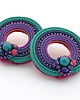 kolczyki soutache Ciemnozielone koła  4 4