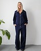 komplety damskie Katya bluza na zamek i spodnie z przeszyciem granatowy 1