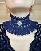 chokery Retro koronkowa granatowa kolia choker 5