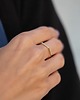 pierścionki złote 16k Gold Plated Hexagon Shape Ring 1