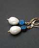 kolczyki pozłacane Kolczyki pozłacane Pearls /white and cobalt/ perły 3