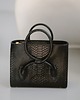 torebki do ręki BOW BAG - skórzana torebka - czarna tłoczona 2