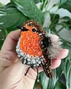 broszki Broszka Rudzik, broszka damska, broszka ptak, amulet z ptakiem 5