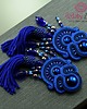 kolczyki soutache Kobaltowe kolczyki sutasz z chwostem 1