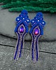kolczyki soutache Kolczyki sutasz niebieskie fioletowe z cyrkoniami Lilla błyszczące 2