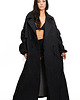 płaszcze damskie Trencz maxi oversize denim washed black 3