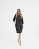 sukienki midi damskie Lniana Sukienka PEONY DEEP BLACK 1