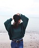 swetry damskie  Sweter handmade  z wełną  leśna zieleń 1