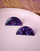 kolczyki z żywicy KOLCZYKI połówki duże sztyfty violet marble 2