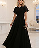 sukienki maxi damskie 694-1 MIRELLA Elegancka rozkloszowana sukienka maxi z cekinami - czarna 8